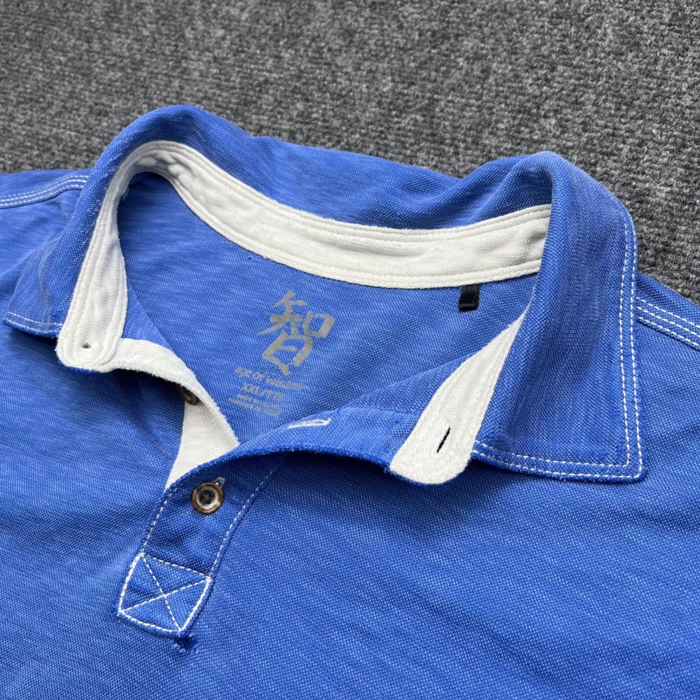 Age of Wisdom Casual Golf Summer Blue Slub Knit Polo Shirt